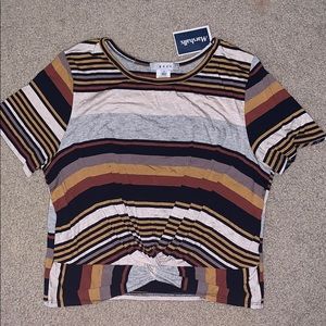 Gaze short sleeve striped tie shirt